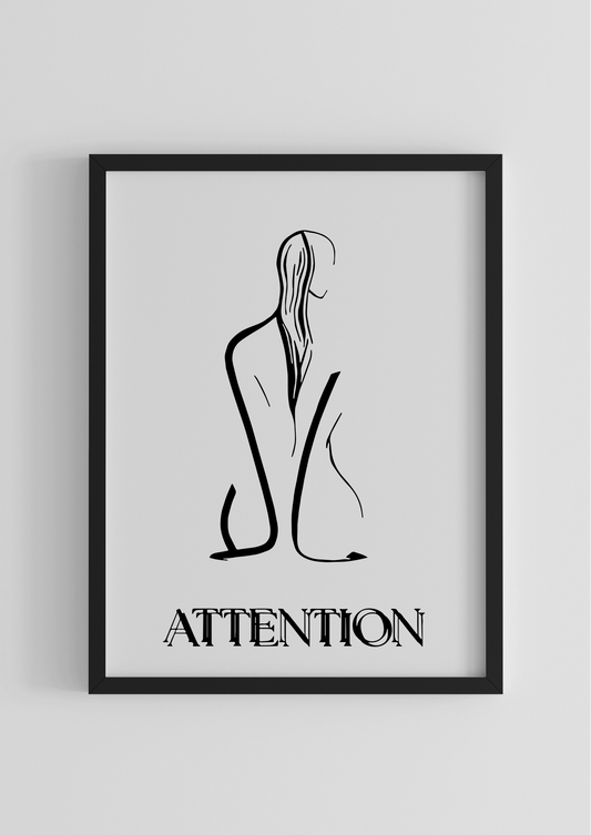 framed poster 'ATTENTION'